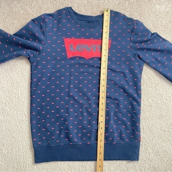 Levi’s Youth Unisex Blue Crewneck Long Sleeves Sweatshirt with Red Logo in XL - Picture 12 of 16